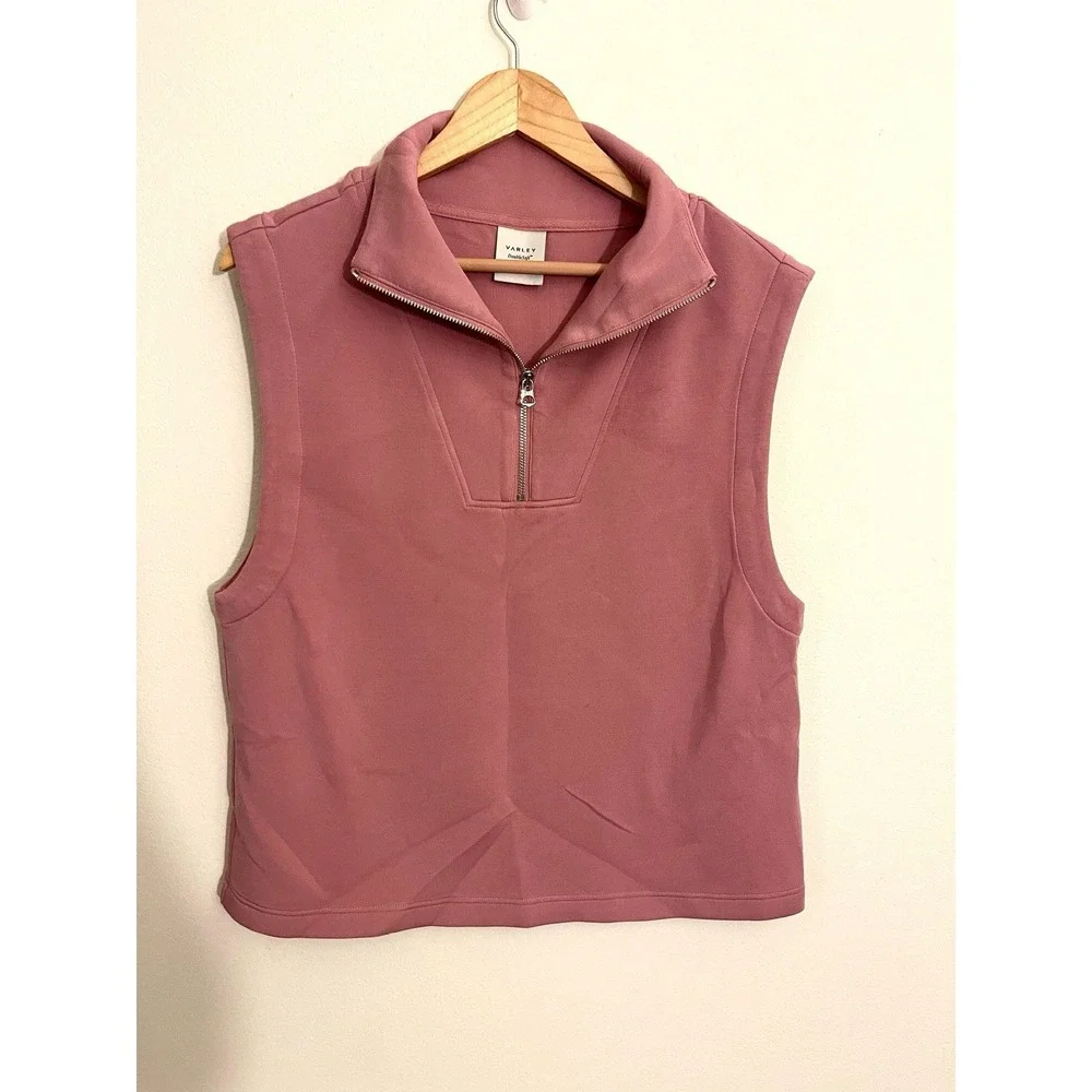 VARLEY SET Magnolia Half-Zip Sleeveless Tank Isabella Mid-Rise Short 4